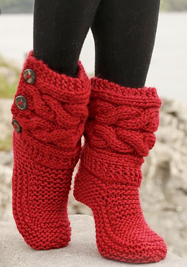 knitted boots little red riding slippers by drops design - cutest knitted diy: free  pattern for CRKUZVS