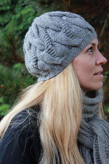 knitted hat patterns hat and scarf with cables free knitting pattern DDMVQUH