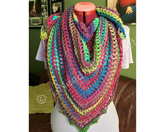 knitted shawl shawl, crochet shawl, wedding shawl, knit shawl, triangle scarf, shawlette, JGGXUNC