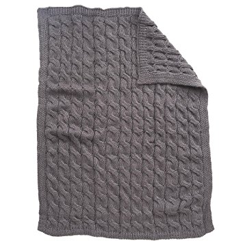 koala baby chunky cable knit blanket - gray GRUGQMV