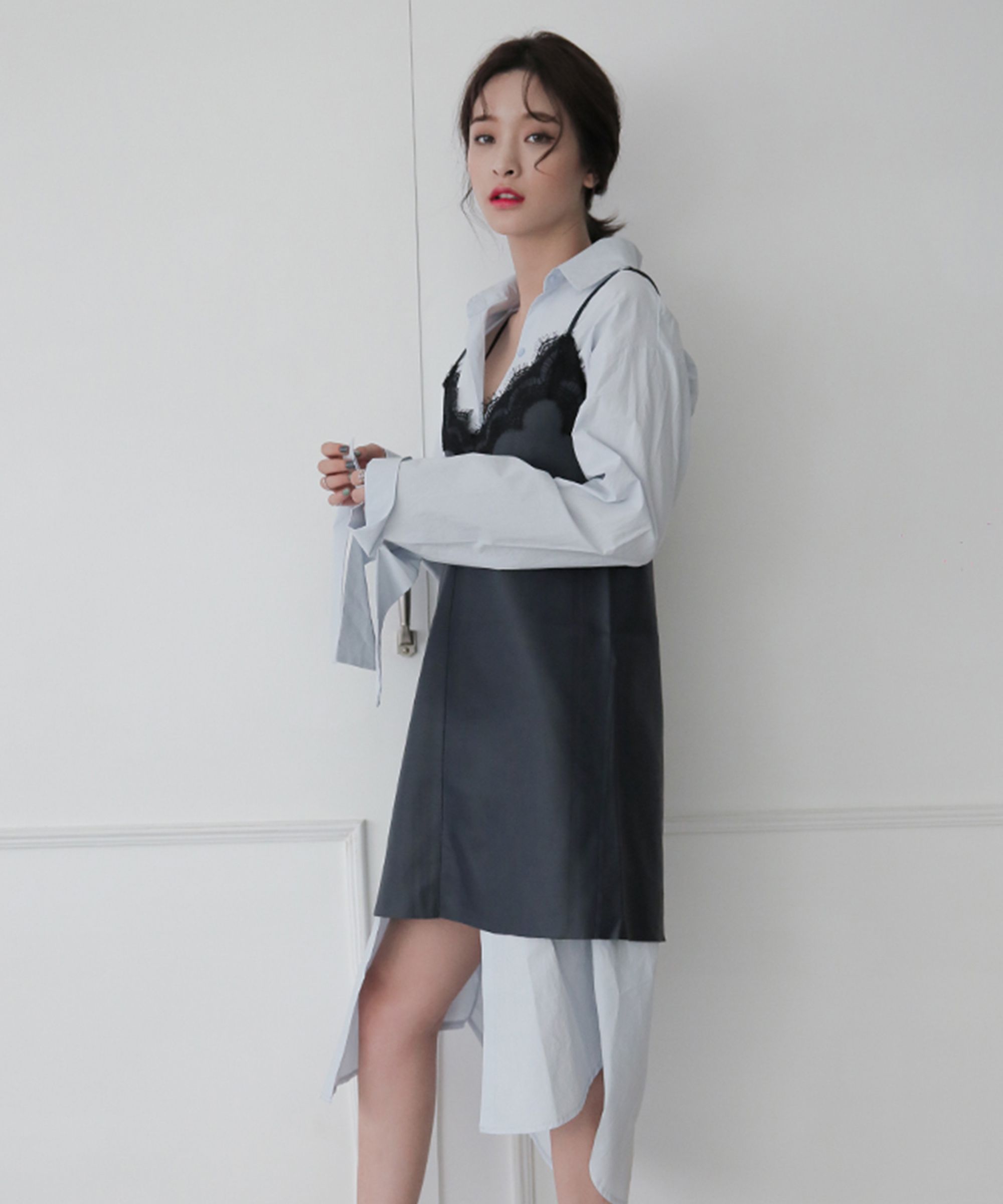 korean fashion stylenanda outfits fishnets corset belt TIDHSEO