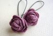 lilac rose crochet earrings AMVAMRG