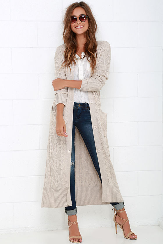 long sweaters cozy beige sweater - long sweater - cable knit sweater - $104.00 SVEICDQ