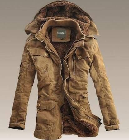 mens winter jackets mens winter fur lined hooded parka trench long warm casual coat APQJJLV