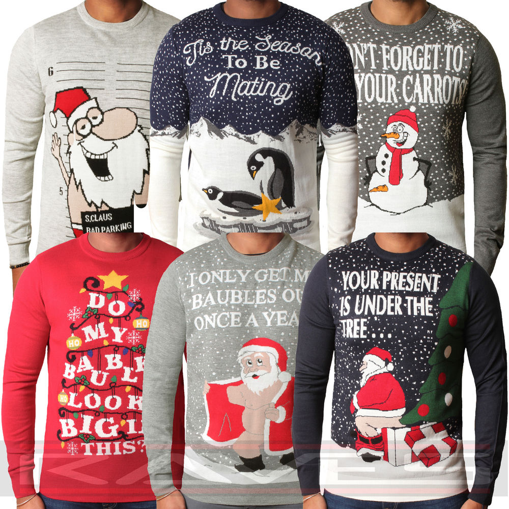 novelty christmas jumpers mens christmas jumper xmas novelty knitwear sweater santa elf snowman  threadbare | ebay PIGTYQI