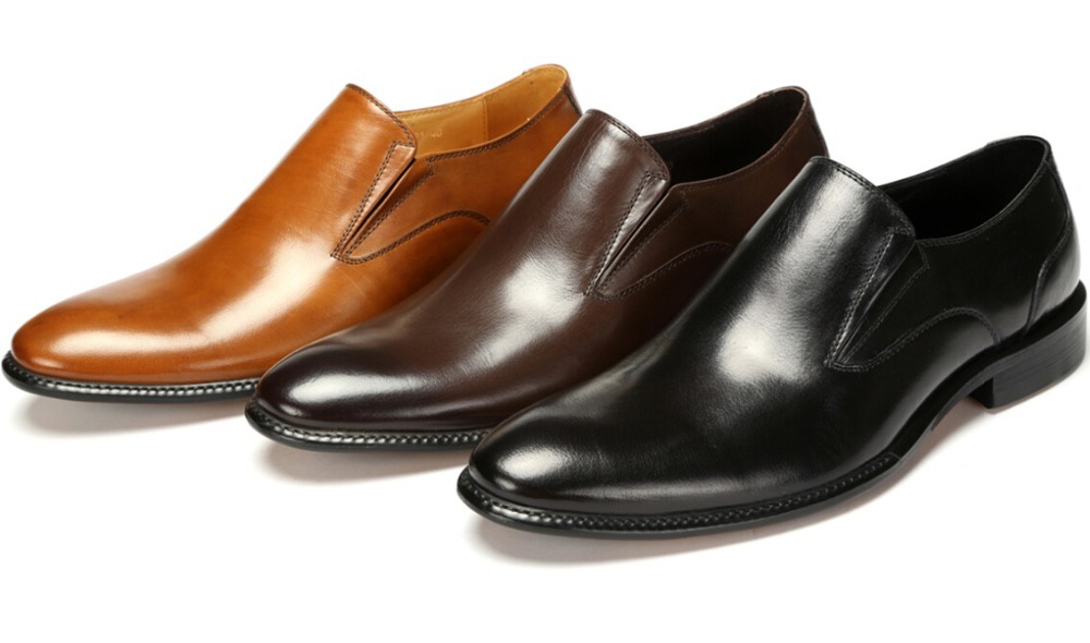 office shoes large size eur46 black / brown / brown tan wedding shoes mens business shoes ZEJFGNC