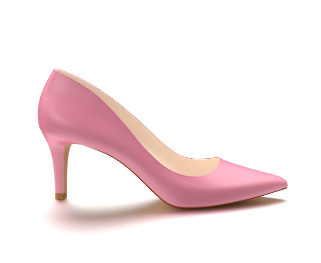 pink heels pointed toe three inch heels, pink soft leather XOPLKNY