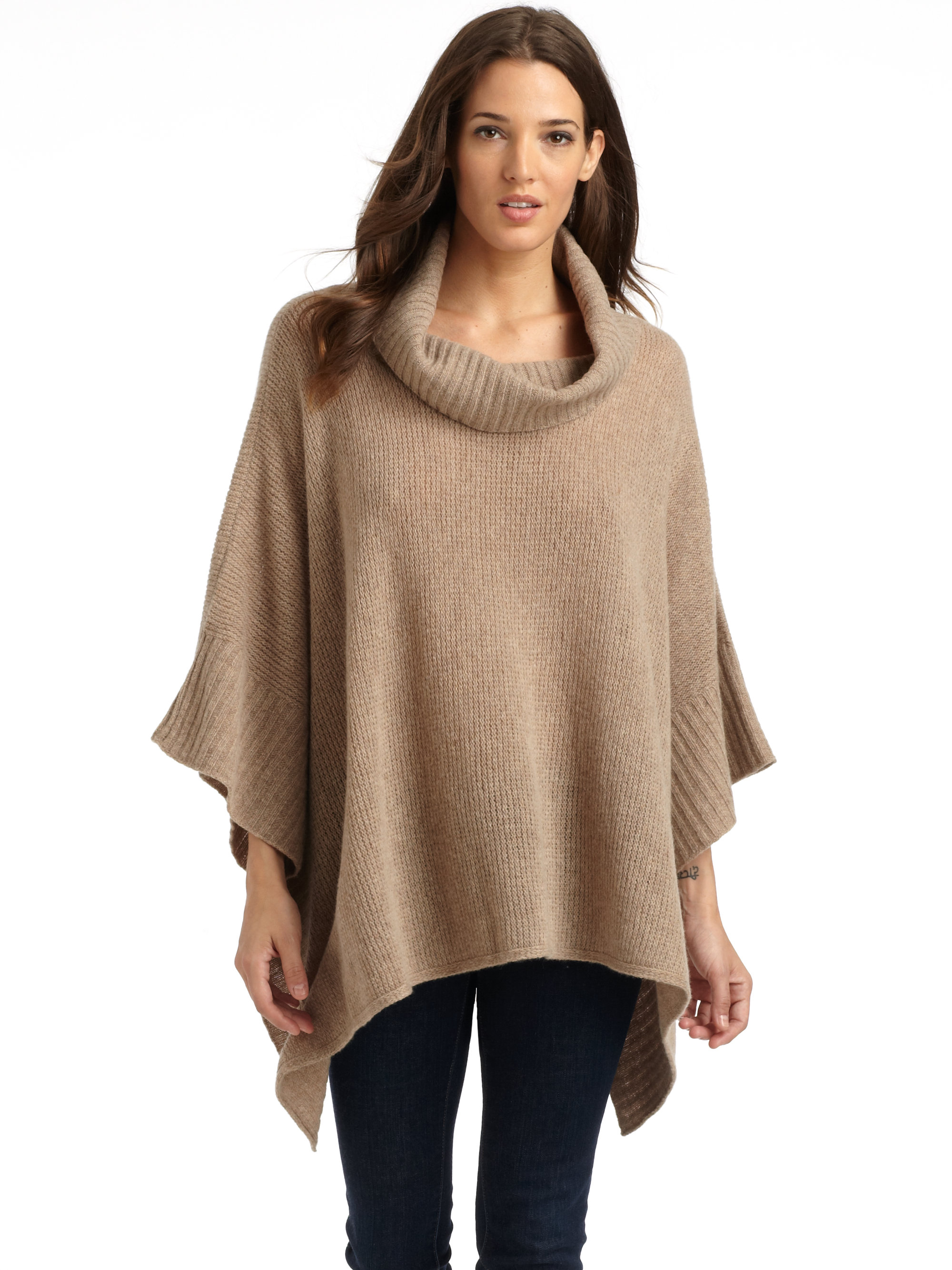 How to wear a poncho sweater?