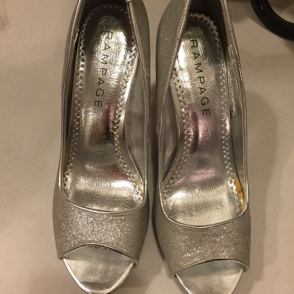 rampage shoes rampage size 8 silver glitter heels KBRIXJY