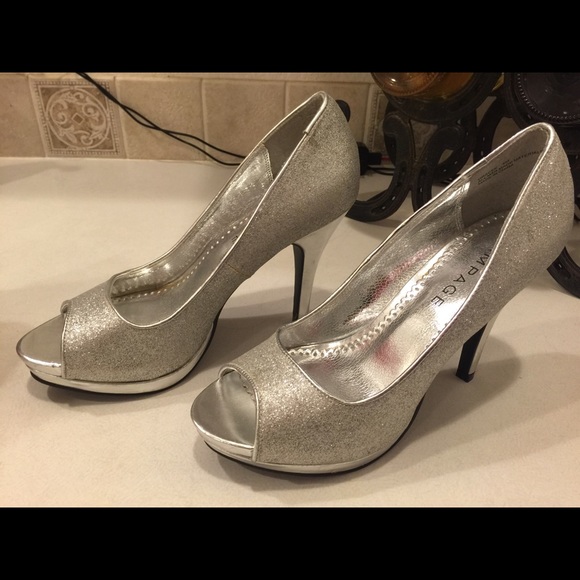 rampage shoes - rampage size 8 silver glitter heels ORCVYIK