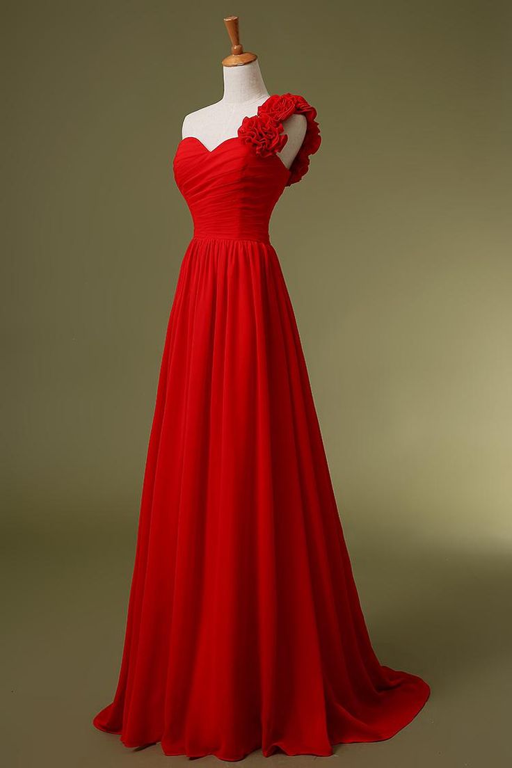 red bridesmaid dresses elegant floral one shoulder red pro. one shoulder bridesmaid dressesred ... VLDUUZD