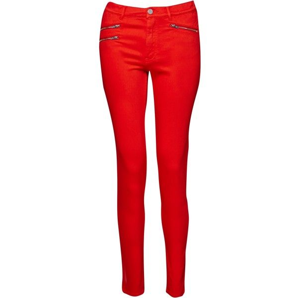 red jeans french connection lily super skinny jeans , masai red ($105) ❤ liked on  polyvore AYAVSQJ