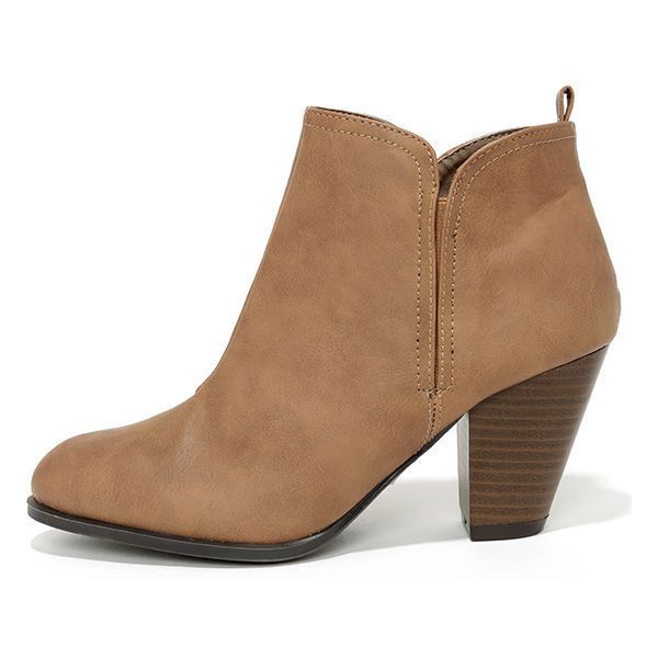 short boots looking sharp taupe high heel ankle boots ($36) ❤ liked on polyvore  featuring shoes AIAXURT