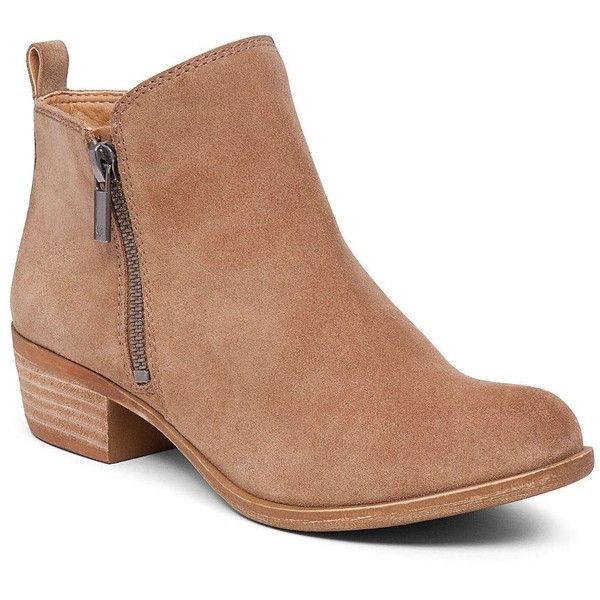 short boots lucky brand basel flat bootie ($120) ❤ liked on polyvore featuring shoes,  boots NDRIMKT