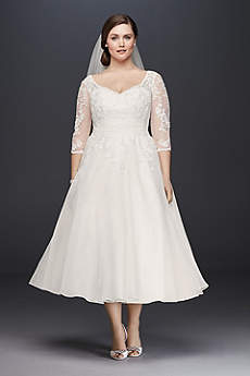 short wedding dresses short a-line country wedding dress - davidu0027s bridal collection VYUWNHW