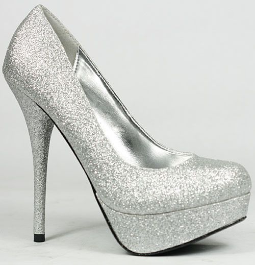 silver pumps shoes / silver heels || RBFIMUF
