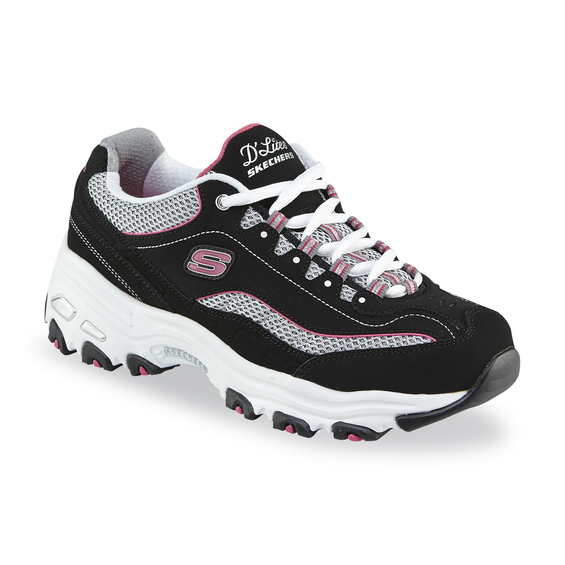 Skechers sneakers skechers womenu0027s du0027lites life saver wide width athletic shoe -  black/pink/white CRMQXTU