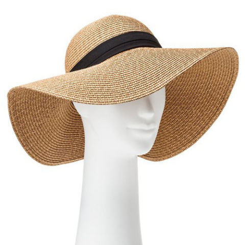 summer hats target tan floppy hat with black band DZSDCER