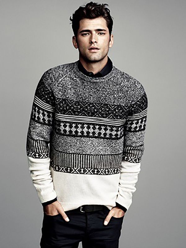 sweaters for men grey and white sweater - menu0027s fashion style winter sweater game POPMXSL