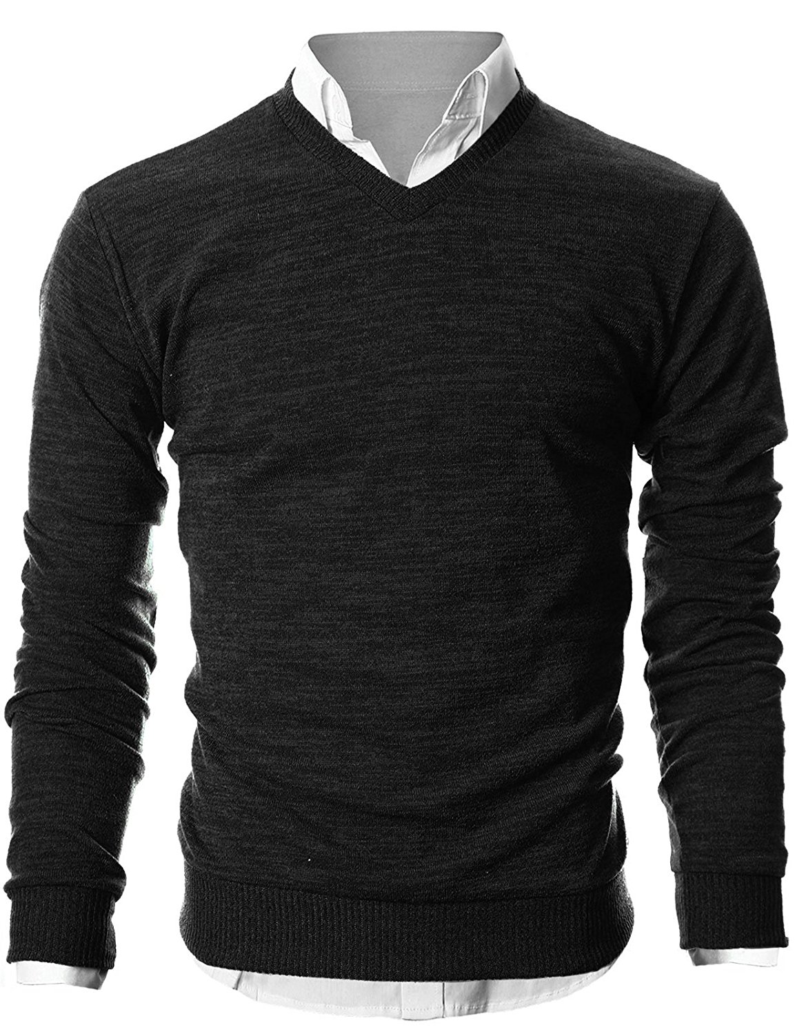 sweaters for men mens slim fit light weight v-neck pullover sweater XLUFHBT