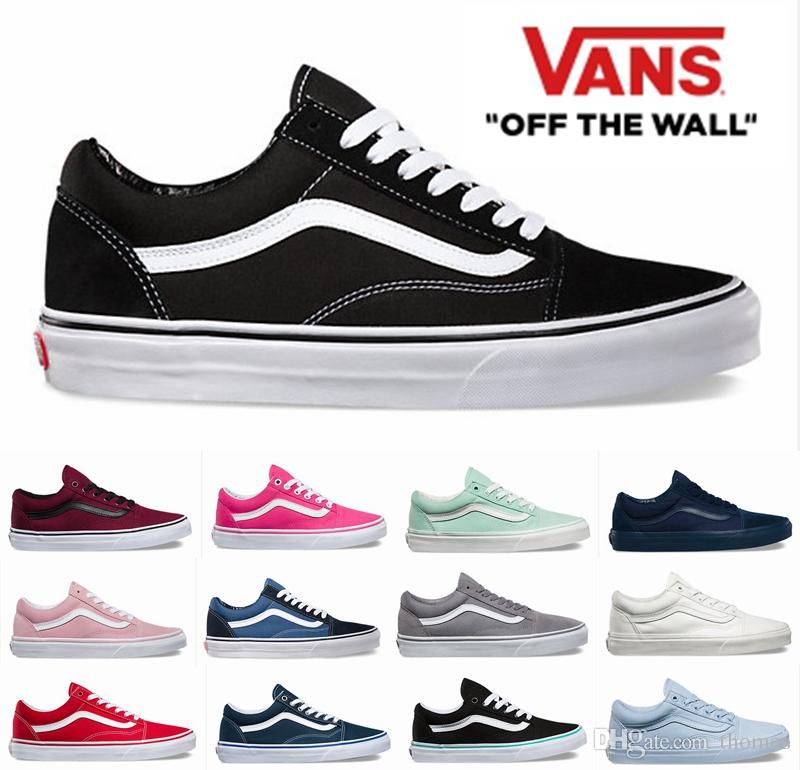 vans shoes 2017 vans old skool canvas shoes classic white black red blue brand  sneakers for WNVZYIO