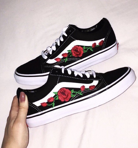 vans shoes shoes vans floral vans roses vans rose vans roses shoes shoes with roses  vans OQAHYRP