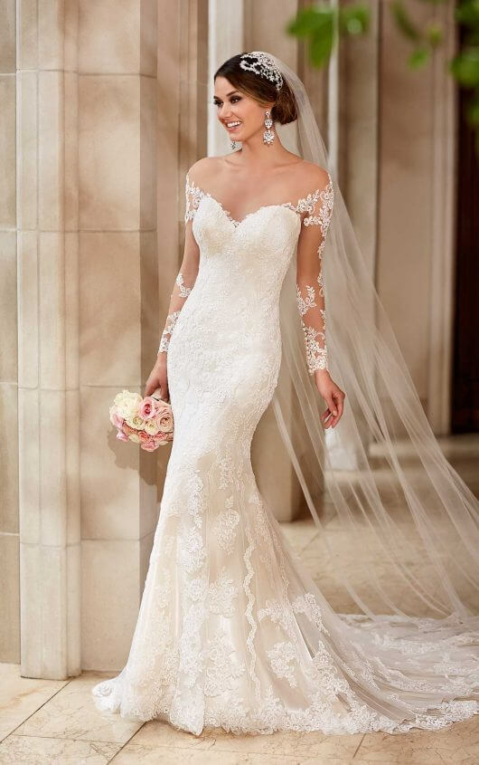 wedding dresses with sleeves ... 6176 wedding dress with lace sleeves by stella york ... DZYGSWI