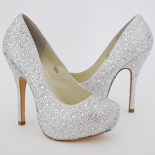 wedding heels lulu crystal bridal shoes 7m (fits 6.5) ... ZKJXCMK