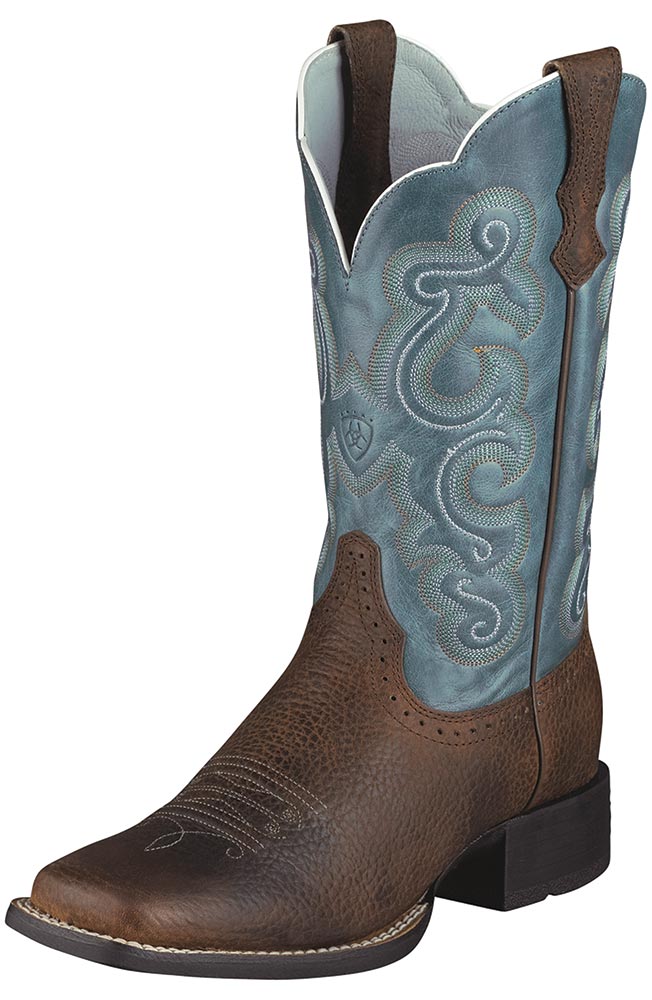 western boots for women ariat® womenu0027s quickdraw performance cowboy boots - brown / sapphire blue AKQABAK