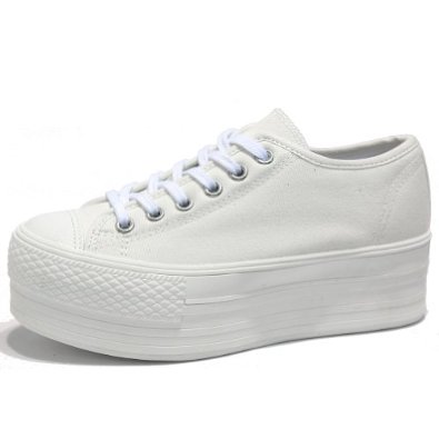white platform sneakers amazon.com: womenu0027s white simple canvas platform sneakers low top trainers:  shoes NDOXBUW