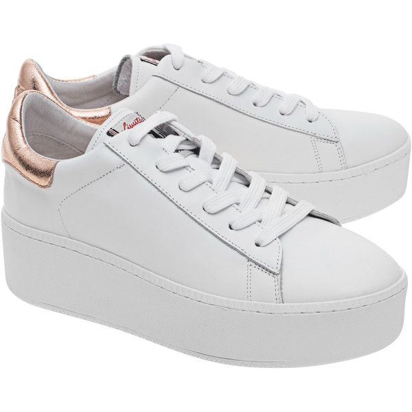 white platform sneakers ash cult white rame // calf leather plateau-sneakers (10.365 rub) ❤ KHQBRTH