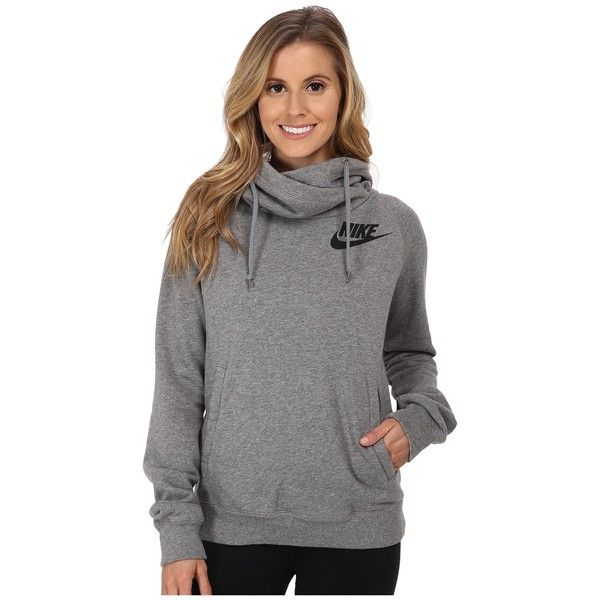 womens hoodies nike rally funnel neck hoodie womenu0027s sweatshirt ($65) ❤ liked on polyvore  featuring tops BINCSKO