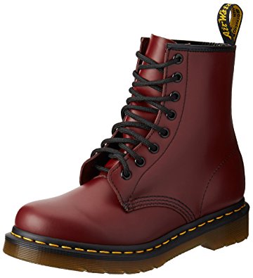 womens leather boots dr. martenu0027s womenu0027s 1460 8-eye patent leather boots, cherry red rouge  smooth ALEXLOC