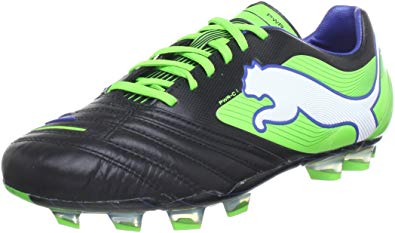 puma powercat 1 fg mens leather soccer boots/cleats-black-8.5 QBEKCEJ