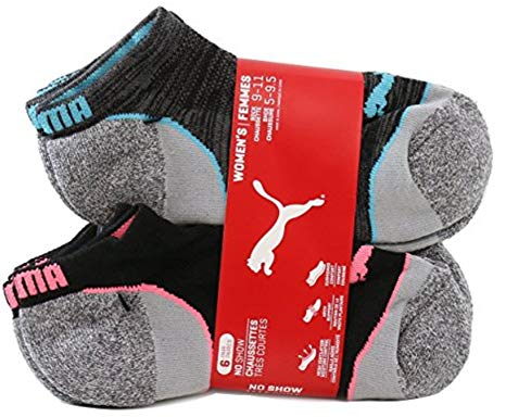 puma socks puma womenu0027s 6 pack no show all sport socks (9-11, black / OFETRKK