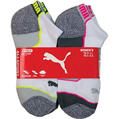 puma socks puma womenu0027s no show all sport athletic socks 6-pair LXTHLIT