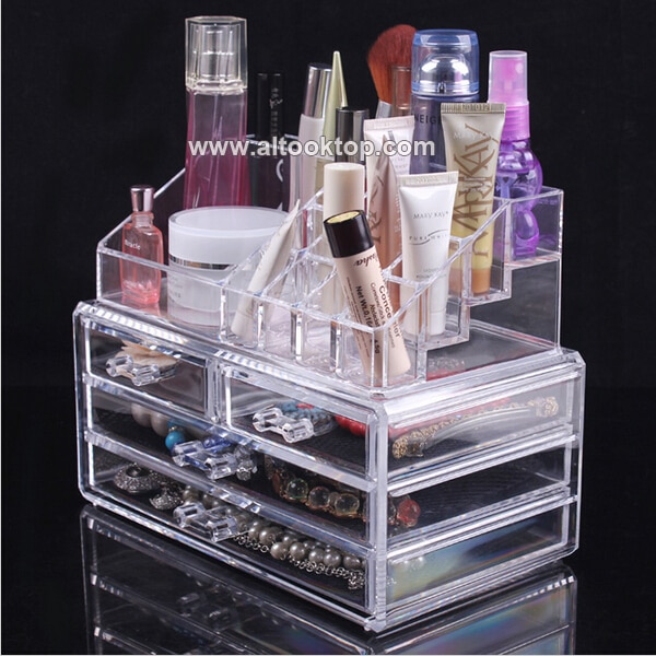 Acrylic makeup organizer make up organizer cosmetics plastic drawer