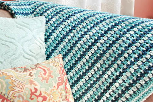 Simple Sea Glass Crochet Afghan | AllFreeCrochetAfghanPatterns.com