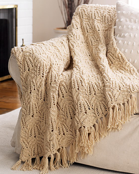 Lace Cable Afghan Knitting Pattern | FaveCrafts.com