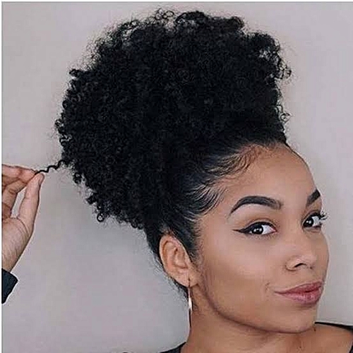 Generic Afro Hair Bun Extension Colour #1 + FREE gift Inside