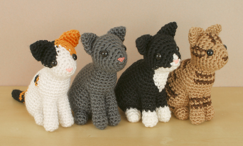 AmiCats Collection - FOUR amigurumi crochet patterns : PlanetJune