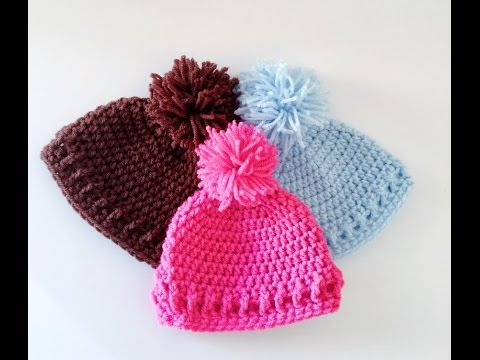 simple and Easy Crochet Baby Hat/Beanie - YouTube