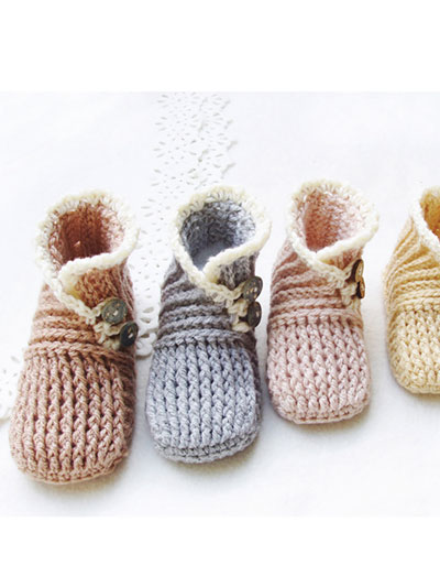Crochet Baby Booties & Socks - Wrap and Button Baby Booties Crochet