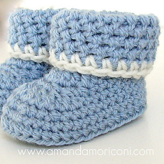 Ravelry: Cozy Cuffs Crochet Baby Booties Pattern pattern by Amanda