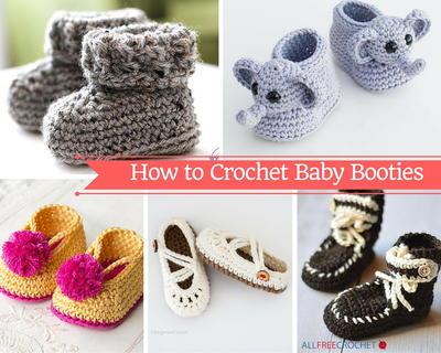 How to Crochet Baby Booties with 51 Patterns | AllFreeCrochet.com
