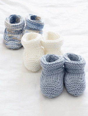 Basic Knit Baby Booties Pattern | AllFreeKnitting.com