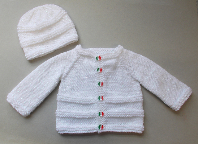Knitting Patterns Galore - Roma Baby Cardigan and Hat