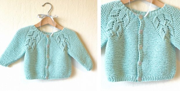 Liliana Knitted Lace Baby Cardigan [FREE Knitting Pattern]