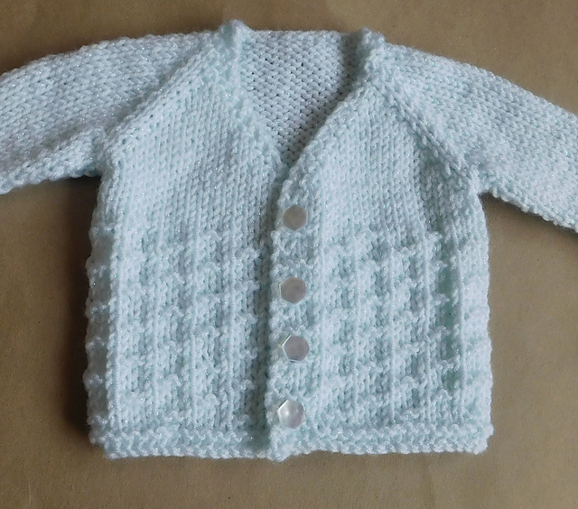 Knitting Patterns Galore - NEVIS Top-down V-neck Baby Cardigan Jacket