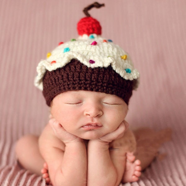 Retail samples Baby Cupcake Crochet hat Custom Made Baby Crochet